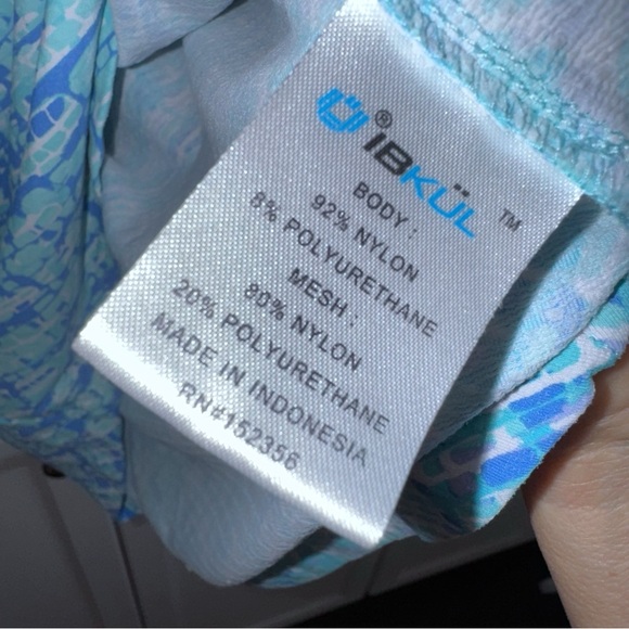 Ibkul Long Sleeve Mock 1/2 Zip Liz Jade/Lavender Print SPF 50 Sz XS - Picture 9 of 11